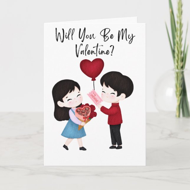 Carte Joli premier amour, seras-tu mon Valentin ? (Devant)