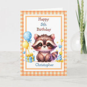Carte Joli Raton Laveur Anniversaire pour Garçons de Tou