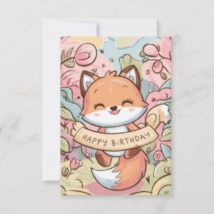 Carte Joli Renard Charming Anniversaire