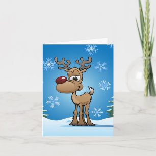 Carte Joli renne de Noël de dessin animé