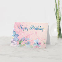 Joli rose et bleu Floral Arrière - plan Anniversai