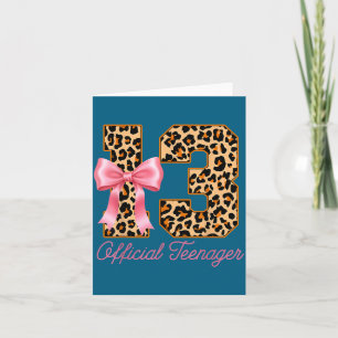 Carte Joli Ruban Coquette Rose pour 13ème Anniversaire