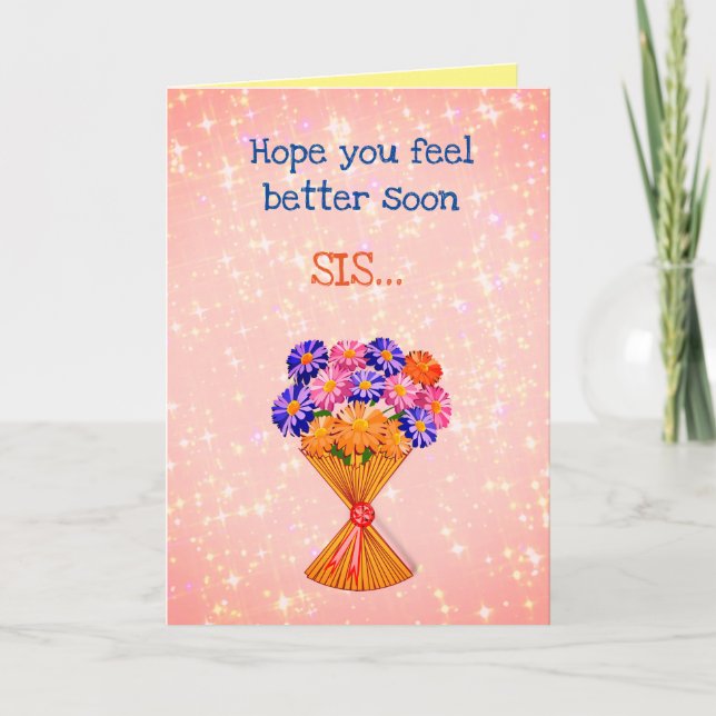 Carte Joli Se Bien Bientôt Sis Salutation (Devant)