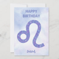 Joli Signe Lion Personnalisé Violet Joyeux Anniver