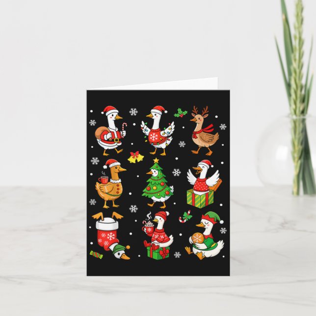 Carte Joli Silly Goose Père Noël Noël Joyeux Goosemas Xm (Devant)
