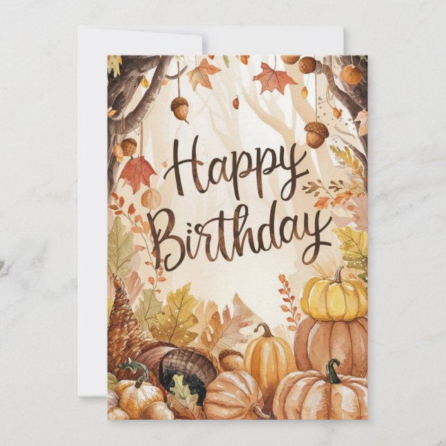 Carte Joli Souhait D'Automne Automne Automne Happy Anniv (Devant)