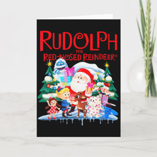 Carte Joli Spécial de Noël Rudolph le Renne au Nez Rouge