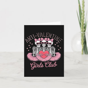 Carte Joli squelette anti-Saint-Valentin club de filles