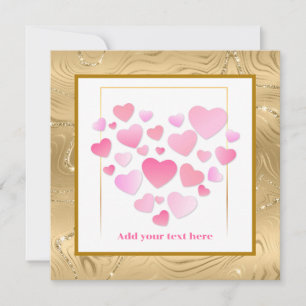 Carte Joli Style Cœurs Roses Saint-Valentin Romantique