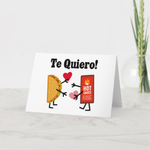Carte Joli Taco & Sauce Piquante - Te Quiero ! (Je t'aim