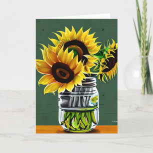 Carte Joli tournesol dans Vases Art Anniversaire de So