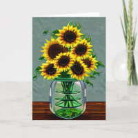 Joli tournesol dans Vases Art grand-mère Anniversa