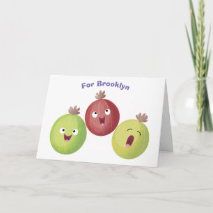 Carte Joli trio gooseberry chantant dessin animé