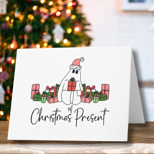 Carte Joli Unique Drôle Noël (Cute Modern Unique Humorous Ghost Of Christmas Card)