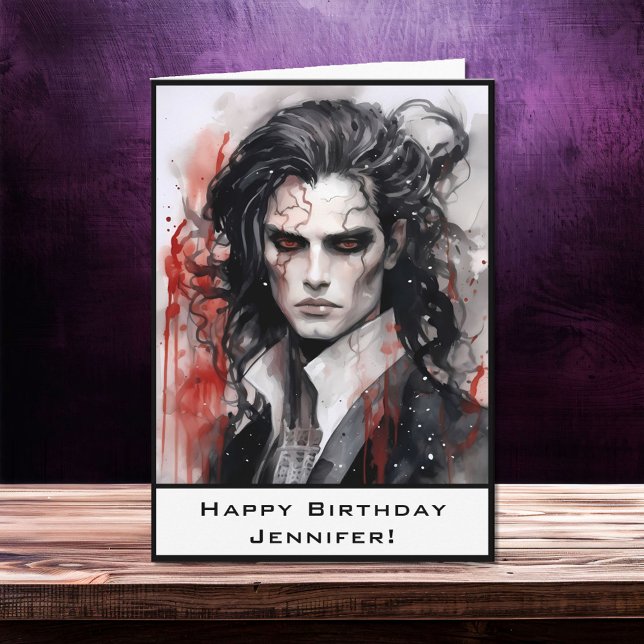 Carte Joli Vampire Dreamy Lord Joyeux Anniversaire Nom (Créateur téléchargé)