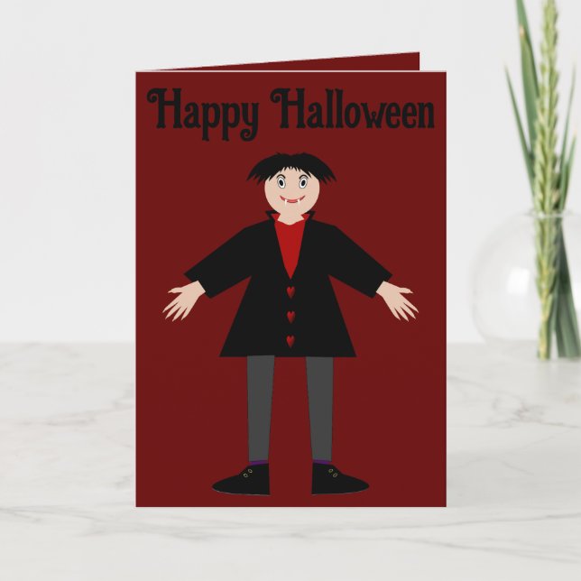 Carte Joli Vampire Personnalisé d'Halloween (Devant)