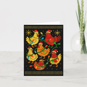 Carte Joli vilain poulet de Noël chemise drôle de Xmas