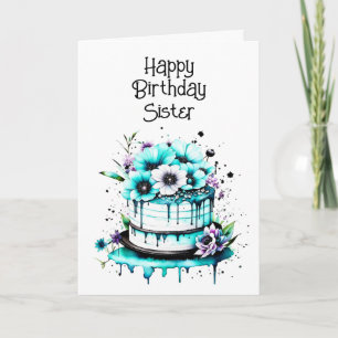 Carte Joli Whimsical Personnalisé Soeur anniversaire