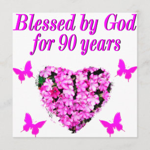 CARTE JOLIE 90E ANNIVERSAIRE FLORALE