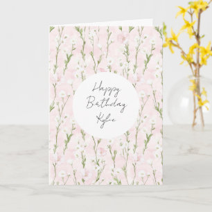 Carte Jolie Anniversaire Floral Rose Tendre