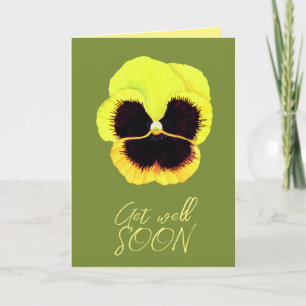 Carte Jolie aquarelle Fleur Jaune Pansie Se Bien