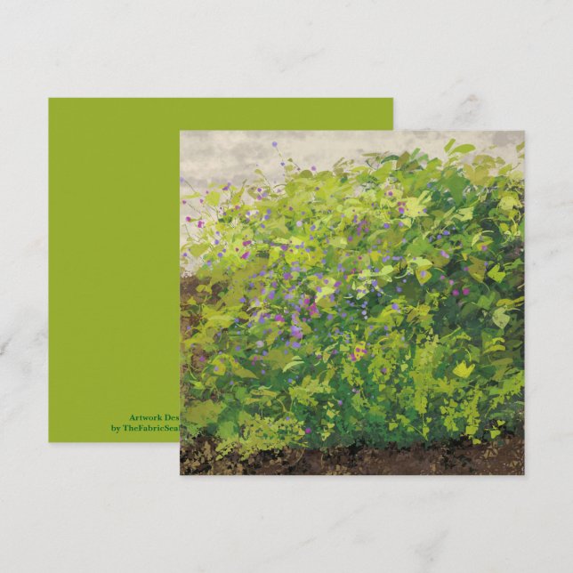 Carte Jolie aquarelle Floral Bush peinture graphique (Devant / Derrière)