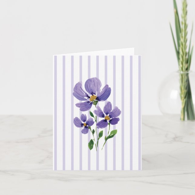 Carte Jolie aquarelle violette peinte (Devant)