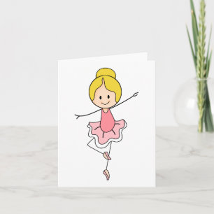 Carte Jolie Ballerine Rose Dessin Animé Utilisation Géné