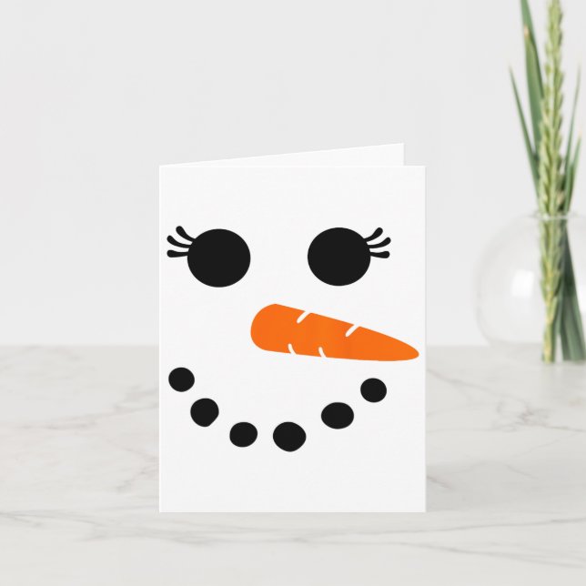 Carte Jolie Chemise Face Snowman Pour Filles Filles Eyel (Devant)