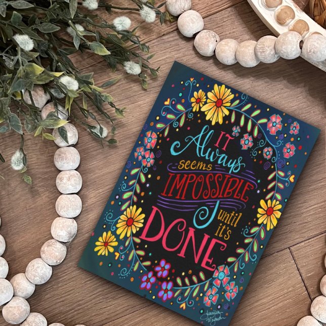 Carte Jolie citation inspirante Fleurale Tout est possib (Créateur téléchargé)