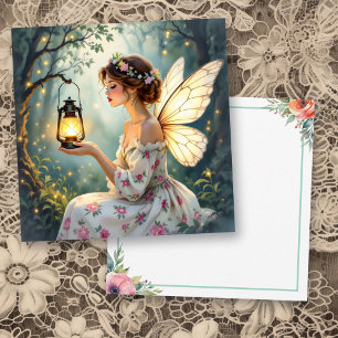 Carte Jolie couverture florale à thème fée