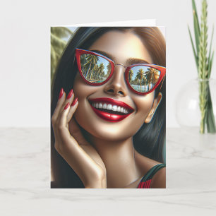 Carte Jolie Dame Souriante   Vierge