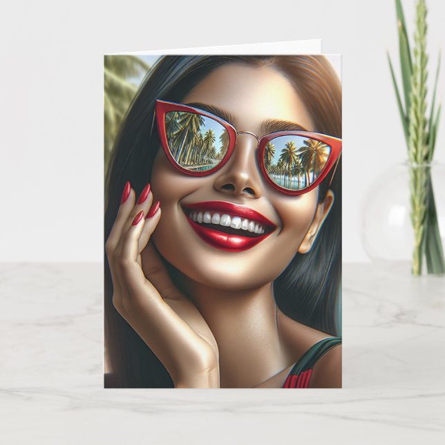 Carte Jolie Dame Souriante | Vierge (Devant)
