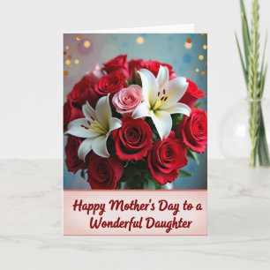 Carte jolie de roses florales à pois