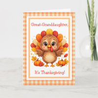 Jolie dinde de Thanksgiving de l'arrière-petite-fi