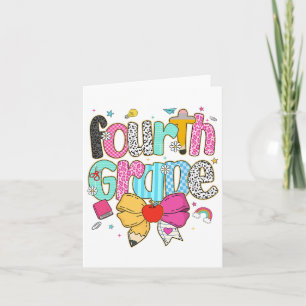 Carte Jolie enseignante de quatrième année prépa léopard