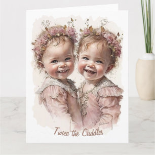 Carte Jolie et mignonne Soeurs et jumeaux Anniversaire