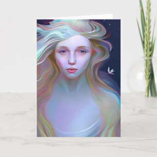 Carte Jolie femme nacrée vierge