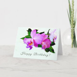 Carte Jolie fête d'anniversaire orchidée