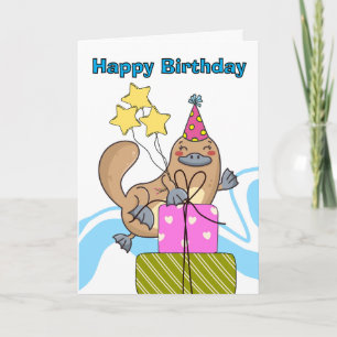 Carte Jolie fête d'anniversaire Platypus