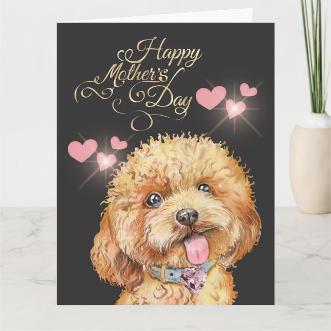 Carte Jolie Fête des Mères Chien (Devant)