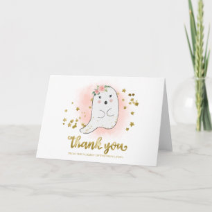 Carte Jolie Fête Prénatale Halloween de Fantôme Merci