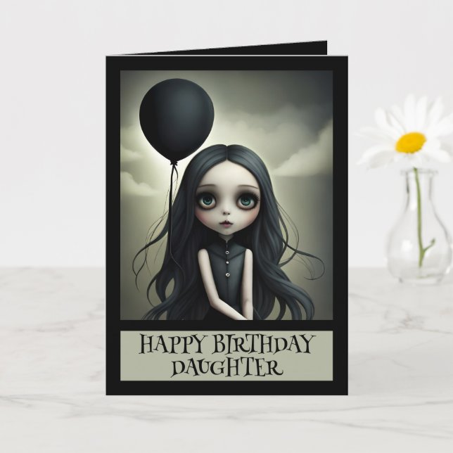 Carte Jolie fille d'anniversaire avec ballon personnalis (Petite plante)