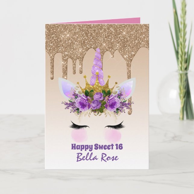 Carte Jolie fille douce16 Parties scintillant de glam vi (Devant)