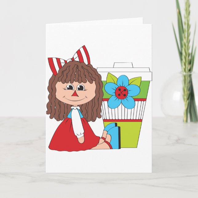 Carte Jolie Fille en Chiffon (Devant)