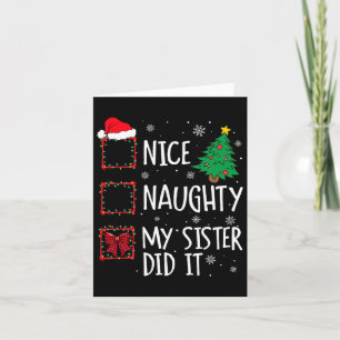 Carte Jolie Fille Ma Soeur L'A Fait À Noël Hommes De Fam