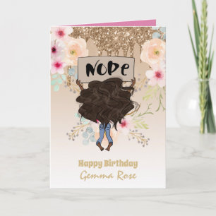 Carte Jolie Fille Noire Anniversaire - Beaucoup de Thème