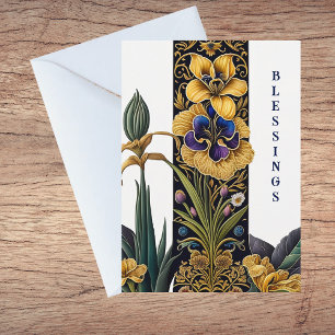 Carte Jolie Fleur Jaune Baptême Félicitations