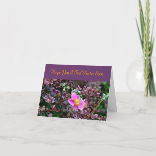CARTE JOLIE FLEUVE ROSE AVEC CENTRE OR/ BIEN S'ENTENDRE