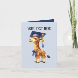 Carte Jolie girafe Graduation ajouter un message